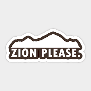 Zion National Park Utah Please Sticker